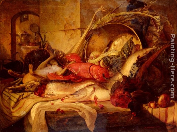 Theude Gronland A Still Life With Lobster And Game